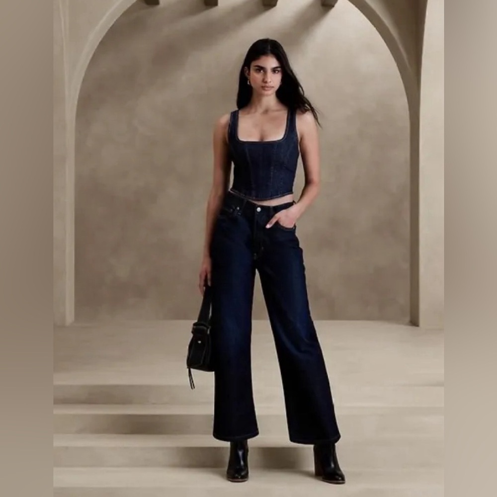 Banana Republic Agatha Denim Bustier Top, Size 2